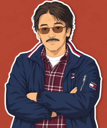 サービスマンの古川一弘（イラスト）